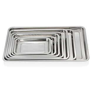 厂家直销 加厚不锈钢带磁方盘 食物盘 烧烤盘 长方形托盘 餐盘