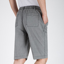 Mùa hè mỏng phần thường xuyên quần cắt quần năm điểm quần linen màu rắn quần short lỏng eo cao thoải mái thoáng khí trung niên quần Quần tây cắt
