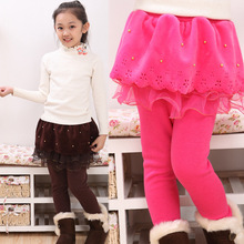 Mùa đông 2019 phiên bản Hàn Quốc mới của các cô gái quần lửng trong quần legging lưới hạt dày cá tính của trẻ em Culottes