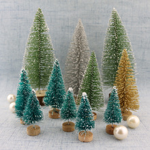 Trang trí cây thông Giáng sinh nhỏ bằng lụa sầu trên tháp tuyết thông xanh xanh vàng và bạc đỏ mini đồ trang trí cây thông Noel 3-23cm Cây thông giáng sinh