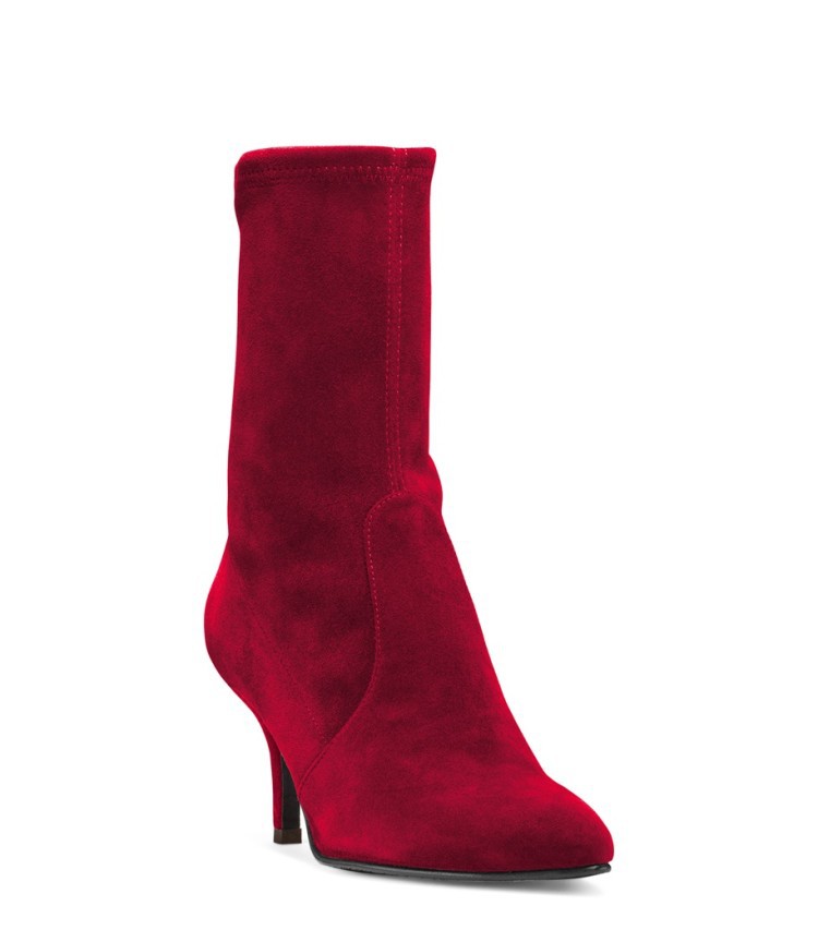 red low heel ankle boots