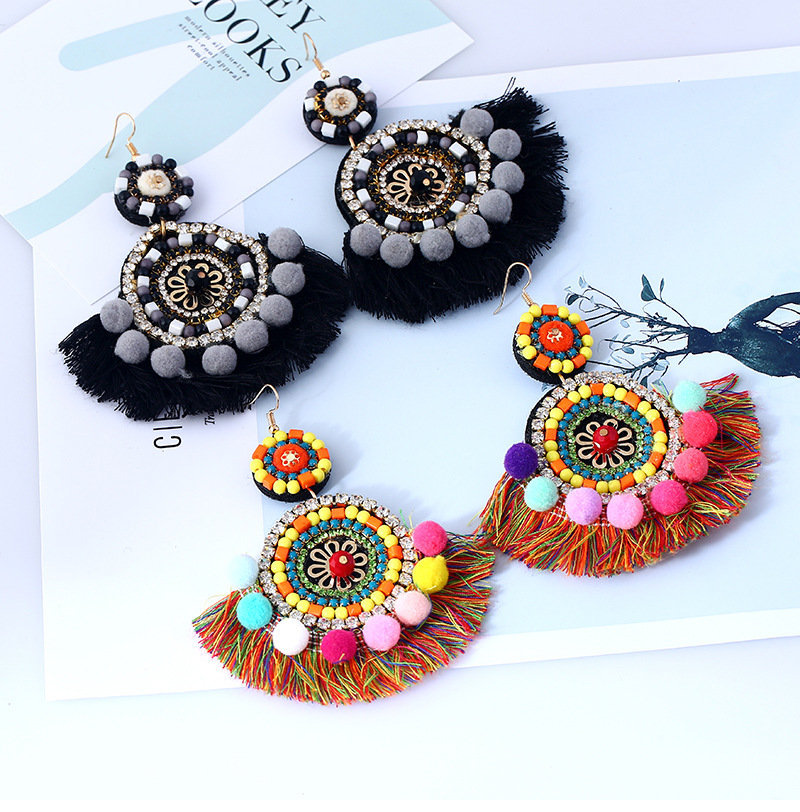 Occident and the United States Bead Drip oil earring (KC gold - black)NHKQ1145-KC gold - black