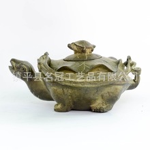 批发纯铜铜器 仿古长寿龟壶摆件 增福增寿水壶茶壶工艺品古玩摆设