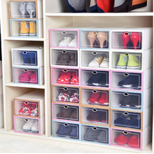 Hộp đựng giày bằng nhựa trong suốt Giày nhựa chống bụi hộp lưu trữ kết hợp miễn phí kết hợp giày nam và nữ hoàn thiện hộp ký túc xá Hộp lưu trữ