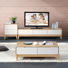 Hiện đại tối giản mới căn hộ nhỏ màu gỗ gỗ rắn bàn cà phê TV tủ ngăn kéo tủ kết hợp phong cách Bắc Âu Bàn trà