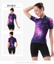 Cheji nhà máy trực tiếp cưỡi Jersey tay áo ngắn phù hợp với nữ mùa hè wicking thoáng khí tùy chỉnh xuyên biên giới bán buôn Bộ đồ đi xe đạp