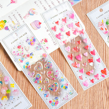Sáng tạo Pocket Book Sticker Cartoon Crystal Sticker DIY Nhật ký trang trí trong suốt Stereo Sticker Điện thoại di động Sticker Bán buôn Nhãn dán