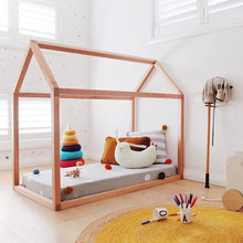 Ins ngôi nhà nhỏ Bắc Âu giường gỗ giường trẻ em phòng bé phòng tầng giường trò chơi nhà đạo cụ chụp Giường trẻ em