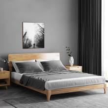Bosen Bắc Âu gỗ rắn giường cao su gỗ 1,51,8 m đơn giản hiện đại đầu giường hiện đại giường đôi nội thất phòng ngủ bán buôn Giường