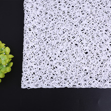 Vải polyester đầy đủ lưới ren lỗ lớn không có ren trắng đàn hồi bán buôn Vải ren
