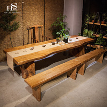 Trung Quốc phong cách rắn gỗ bàn cà phê và ghế kết hợp cả bảng tự nhiên để thảo luận bàn trà bàn hội nghị bàn trà Kung Fu Bàn trà