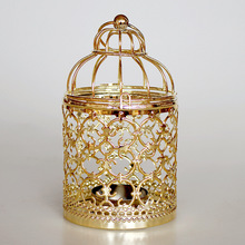 Châu Âu mạ vàng kim loại sản phẩm thủ công chim lồng nến trang trí nhà đám cưới đạo cụ sản xuất tùy chỉnh Đồ trang trí sang trọng