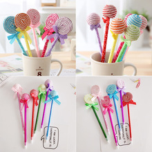 Nhà máy trực tiếp văn phòng phẩm Hàn Quốc dễ thương sáng tạo quà tặng giải thưởng tròn bằng kẹo mút cung bút bi Bút bi