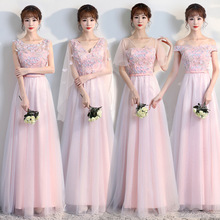 Xuân 2019 phiên bản Hàn Quốc mới của váy hồng em gái dài phần chủ trang phục dạ hội nữ nhóm váy phù dâu Đám cưới sườn xám