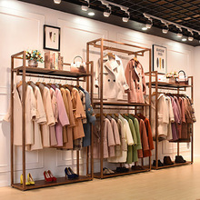 Cửa hàng quần áo trưng bày đứng nam và nữ cửa hàng kệ trưng bày kệ quần áo giá treo quần áo hai lớp Đạo cụ trưng bày quần áo