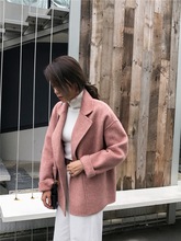 2018 mới alpaca phiên bản Hàn Quốc ngắn của áo khoác cashmere hai mặt con trai nhỏ áo len Sen Hunko nữ Áo khoác len nữ