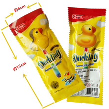 Philippines nhập khẩu COCO vịt nhỏ màu vàng huỳnh quang kẹo mút 10g trẻ em nhập khẩu đồ ăn nhẹ bình thường bán buôn Đường Kiều