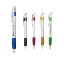 Tùy chỉnh logo quảng cáo bút bán buôn bút quà tặng quảng cáo Nhà máy trực tiếp cổ điển que trắng ép nhựa bút bi Bút bi