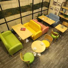 Cafe sofa giải trí Nhà hàng phương Tây burger món tráng miệng cửa hàng bàn ghế đơn giản đồ uống cửa hàng net trà đỏ cửa hàng sofa Sofa da nghệ thuật