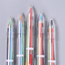 Bút bi 6 màu tươi và trong suốt Phim hoạt hình văn phòng phẩm sáng tạo Chữ ký bút nhựa màu học sinh Bút quảng cáo