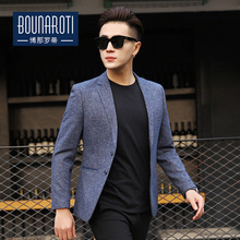 2019 xuân mới Hàn Quốc phù hợp với nam nhỏ kẻ sọc Slim suit phù hợp với thời trang áo khoác nam bán buôn Bộ đồ