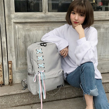 Túi đi học nữ ruy băng ba lô nữ 2019 Phiên bản Hàn Quốc của phong cách học sinh trung học cơ sở trường Ba lô Harajuku