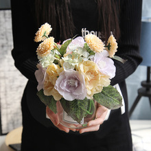 hoa nhân tạo sản xuất Hàn Quốc Jihua nhà trang trí bó hoa cưới hoa hồng giữ hoa tường dẫn đường hiển thị hoa giả DY1-806A Cầm hoa