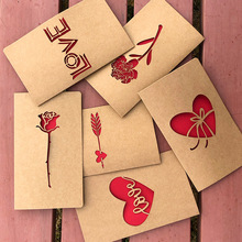 Sáng tạo cổ điển giấy kraft giấy laser tình yêu rỗng thiệp chúc mừng 38 thiệp chúc mừng ngày của phụ nữ Thẻ ngày Valentine Thiệp chúc mừng