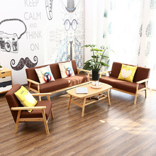 Căn hộ nhỏ đôi ba bàn vải và ghế sofa đơn có thể giặt Bắc Âu phòng khách đơn giản nội thất phòng ngủ Sofa