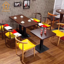 Bán buôn gỗ tuyết Bắc Âu ghế trà phòng ăn kết hợp quầy bar đơn giản nhà hàng bàn ghế kết hợp Bàn ăn