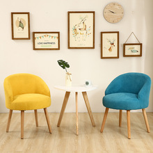 Sofa vải Bắc Âu phòng khách đơn giản đồ nội thất gỗ rắn bàn cà phê ban công bàn ghế giải trí ghế sofa đơn lười biếng Sofa vải