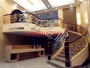 2018年欧式别墅楼梯奢华欧式风格铜艺铝艺楼梯护栏