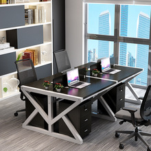 Bàn nhân viên phân vùng vị trí làm việc nhiều người kết hợp màn hình bàn gỗ máy tính bàn gỗ 4/2/6 bàn nhân viên Bàn