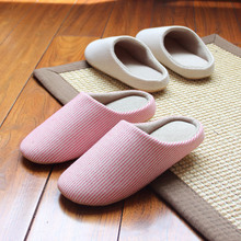 Bốn mùa trong nhà dép bông nam và nữ im lặng máy giặt vải câm dép Nhật Bản mùa xuân và mùa hè mềm đáy Giày cotton tại nhà