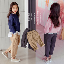 Mùa xuân 2018 quần áo trẻ em nữ quần harem phiên bản Hàn Quốc của các chàng trai và cô gái cotton mới mặc quần rộng giản dị Quần Harem