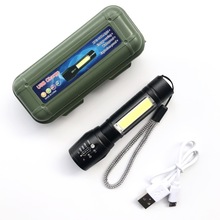 Nhà máy trực tiếp CREE Q5 mini USB đèn pin đa năng zoom cob đèn pin bán buôn Đèn pin