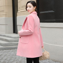 Áo khoác len nữ dài phần phiên bản Hàn Quốc 2019 mới mùa thu và mùa đông nữ nhỏ nam áo len dày quần áo nữ Áo khoác len nữ