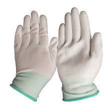 găng tay trắng dài Lida 13g trắng nylon PU cọ găng tay bọc số tùy chọn đa-pu chống tĩnh Găng tay chống tĩnh điện