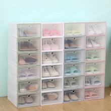 các nhà sản xuất giày ẩm trong suốt dày bán buôn có thể gập lại hộp giày nhựa nhà ở kết thúc tác phẩm giày hộp giày Hộp lưu trữ