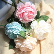 Đầu đơn hoa hồng miền tây hoa mẫu đơn nhân tạo nhà sản xuất hoa trang trí nhà bó hoa cưới hoa giả MW51005 Nhà máy mô phỏng