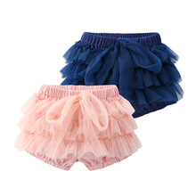 19 năm hè quần áo mới cho bé ra ngoài quần áo bé INS màu hồng / xanh sapphire quần short nhỏ Culottes