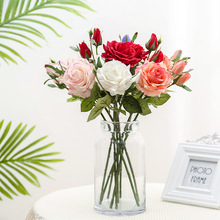 Lan Kwai Fong mô phỏng hoa hồng 1 hoa 2 hoa hồng dưỡng ẩm cây hoa giả nhà trang trí đám cưới Nồi mô phỏng
