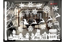 Dán kính Giáng sinh mới 2018, dán tĩnh điện, dán cửa sổ có thể tháo rời, trang trí cảnh Giáng sinh, các mặt hàng Giáng sinh Trang trí giáng sinh