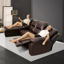 Thương hiệu cao cấp kết hợp nội thất sofa da phòng khách Da nghệ thuật góc nhà hát điện chức năng hạng nhất Sofa da nghệ thuật