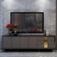 Tủ tivi phòng khách hiện đại 2.2 mét tủ gỗ đơn giản mới phong cách Trung Quốc sang trọng âm thanh hình ảnh tủ mạ kim loại Tủ tivi