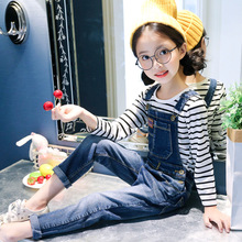 Quần áo trẻ em nữ denim bib 2019 mùa xuân Hàn Quốc thời trang trẻ em nhãn hiệu quần jean nhà máy trực tiếp Quần yếm