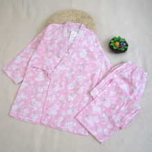 Mùa xuân, mùa hè, mùa thu và mùa đông quần dài tay mỏng phần tháng quần áo áo tắm kimono ren kiểu Nhật Bản phụ nữ mang thai cho con bú eo điều chỉnh Bộ đồ mặt trăng