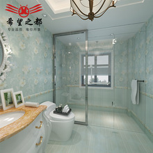 Hope Capital Kitchen Green Light Luxury Nhà vệ sinh hiện đại Phòng tắm giả Hình nền 300x600 Chất lượng Ngói Gạch ốp tường nội thất
