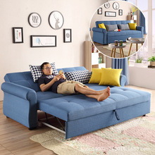Giường sofa đa năng LaTeX có thể gập lại ngồi ngang sử dụng vải đôi căn hộ nhỏ đôi ba giường sofa cao cấp Sofa vải