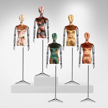 2019 phiên bản Hàn Quốc mới của mô hình nửa chiều dài, vải gió retro, đạo cụ mô hình nữ, cửa sổ trưng bày cửa hàng quần áo Đạo cụ trưng bày quần áo